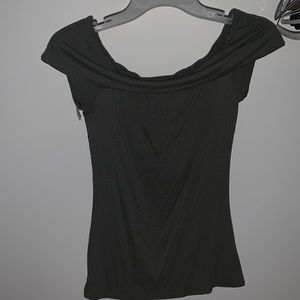 Green off the shoulder shirt